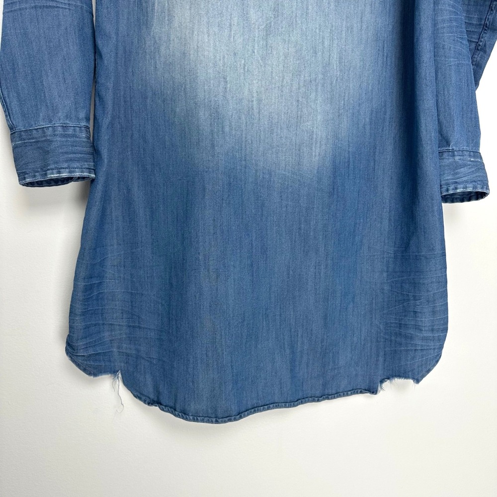 Frank & Eileen Mary Denim Shirt Dress in Distressed Vintage Wash Small - Picture 8 of 13